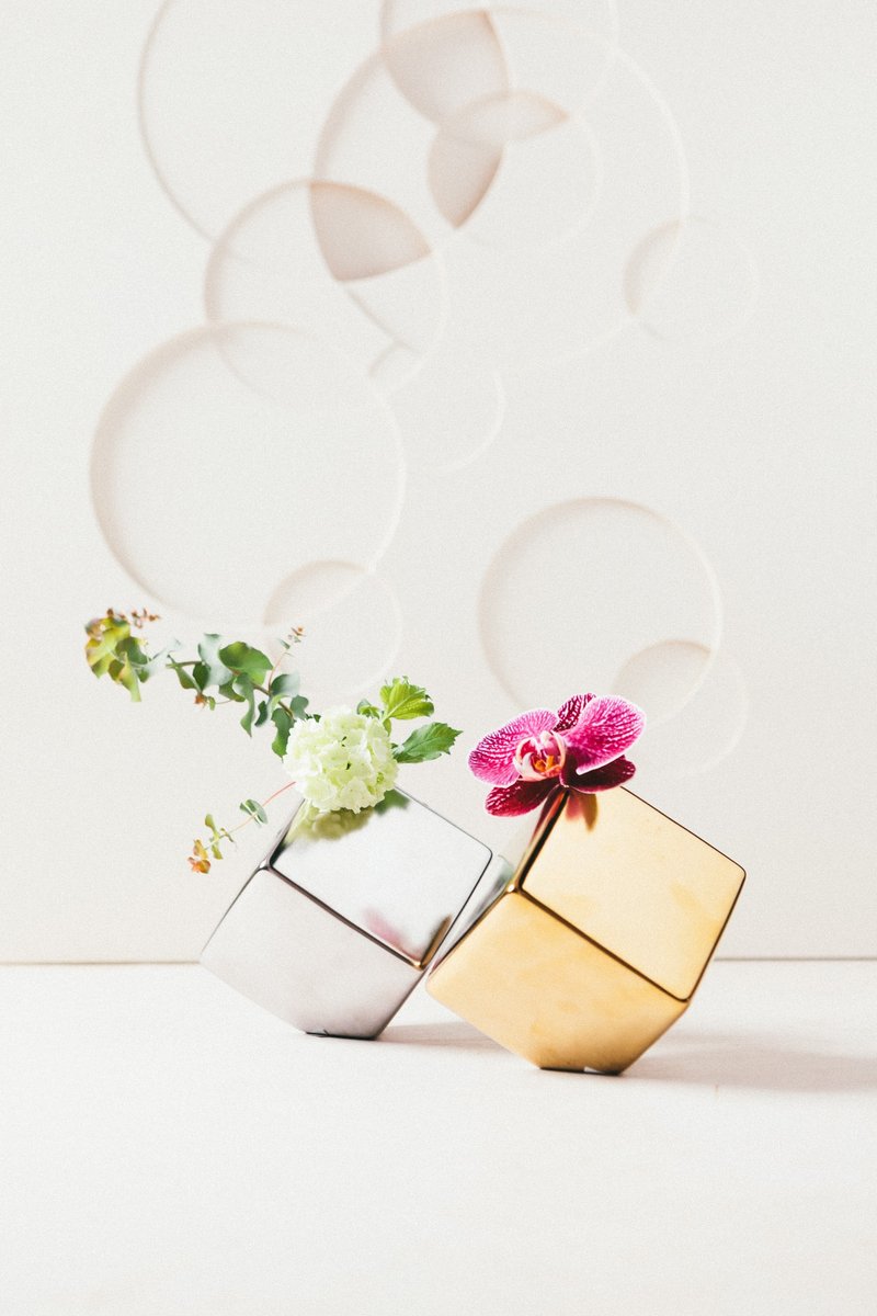 几何造型花器 - 植栽/盆栽 - 其他材质 金色