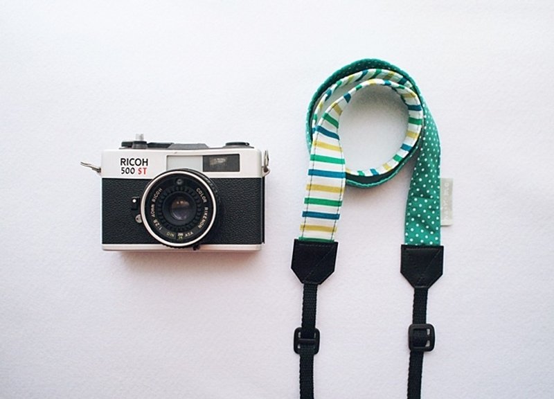 hairmo。绿条纹双挂相机带+皮片组 - 证件套/卡套 - 其他材质 绿色