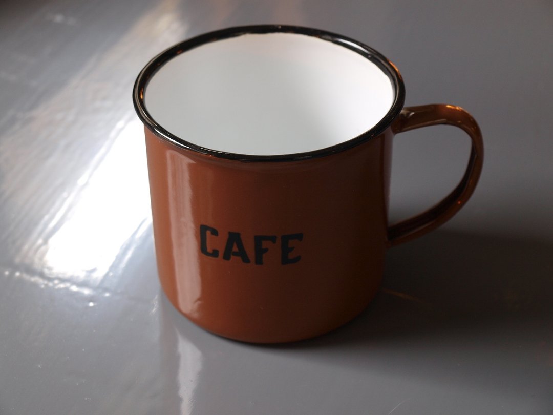 复古珐琅咖啡杯 - 咖啡杯/马克杯 - 其他材质 咖啡色