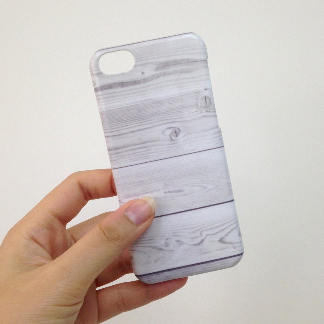 白色木纹 - iPhone 手机壳, Samsung Galaxy 手机套 Samsung Galaxy Note 电话壳 - 手机壳/手机套 - 塑料 白色