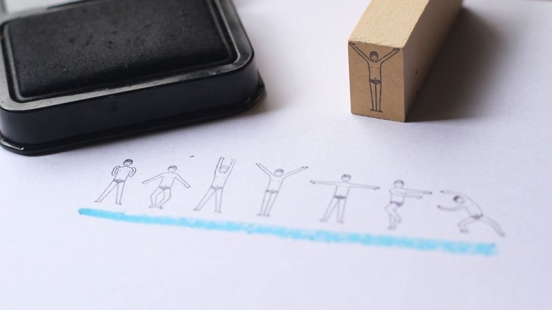 ▣体操印章▣ 手举大大 - 印章/印台 - 其他材质 白色