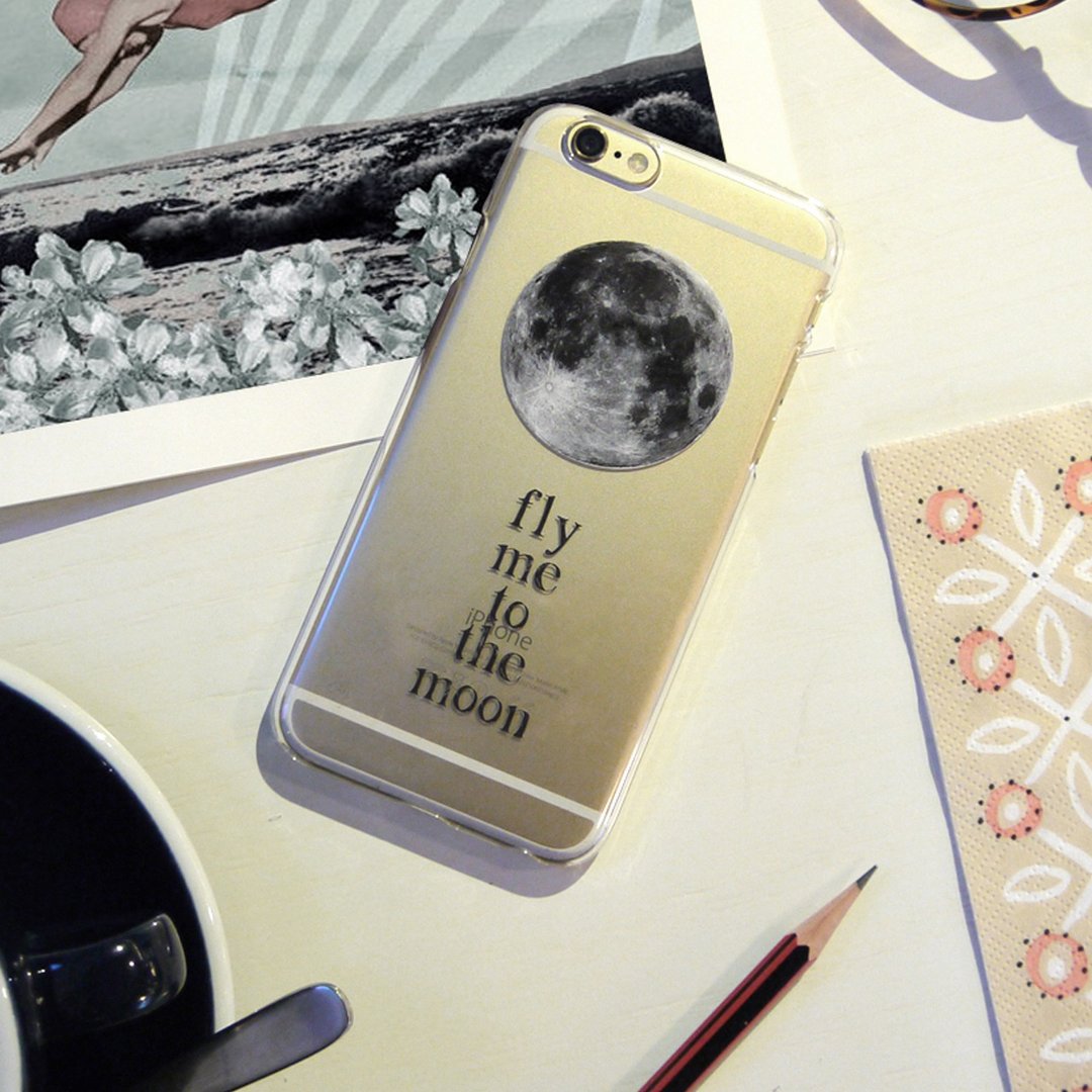 香港原创设计 上月球去 iPhone X,  iPhone 8,  iPhone 8 Plus, iPhone 7, iPhone 7 Plus, iphone 6/6S , iphone 6/6S PLUS, Samsung Galaxy Note 7 透明手机壳 - 手机壳/手机套 - 塑料 透明