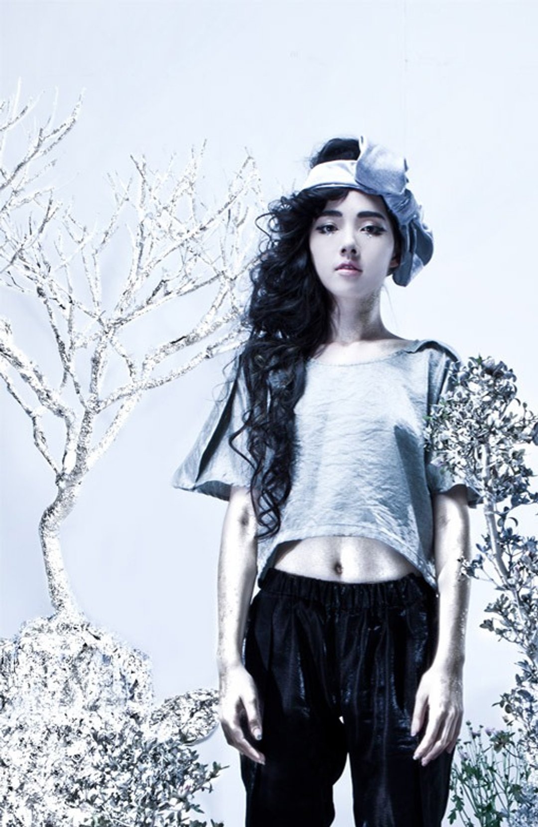 Envol Avec Ning 机器人袖子短上衣 - 女装上衣 - 其他材质 灰色