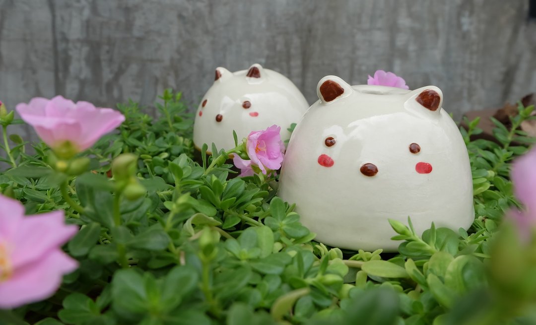 小熊花瓶 - 植栽/盆栽 - 瓷 白色