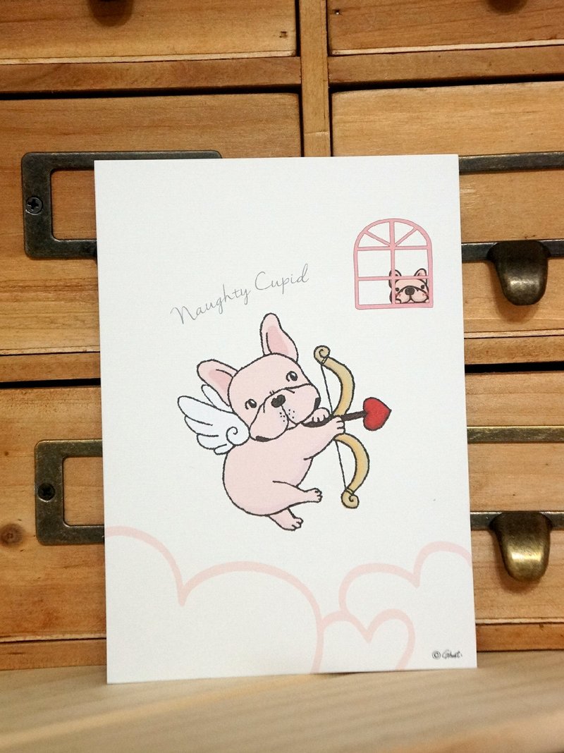 (售完)法斗丘比特-明信片 - 卡片/明信片 - 纸 白色