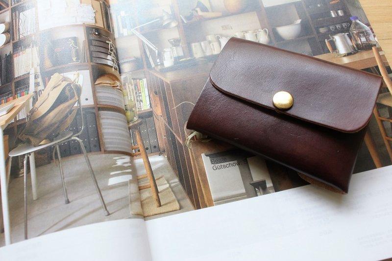 【Mini5】双面多功能零钱包(焦茶) - 零钱包 - 真皮 