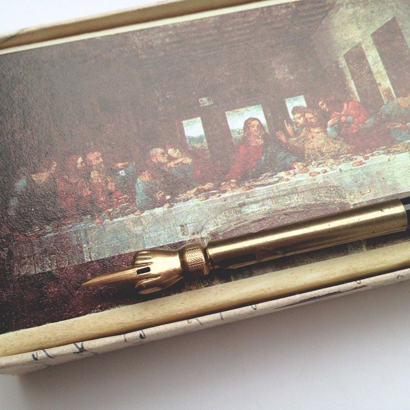 LEVI/08 意大利木杆沾水笔礼盒-达文西系列 / 最后的晚餐 - 钢笔 - 木头 咖啡色