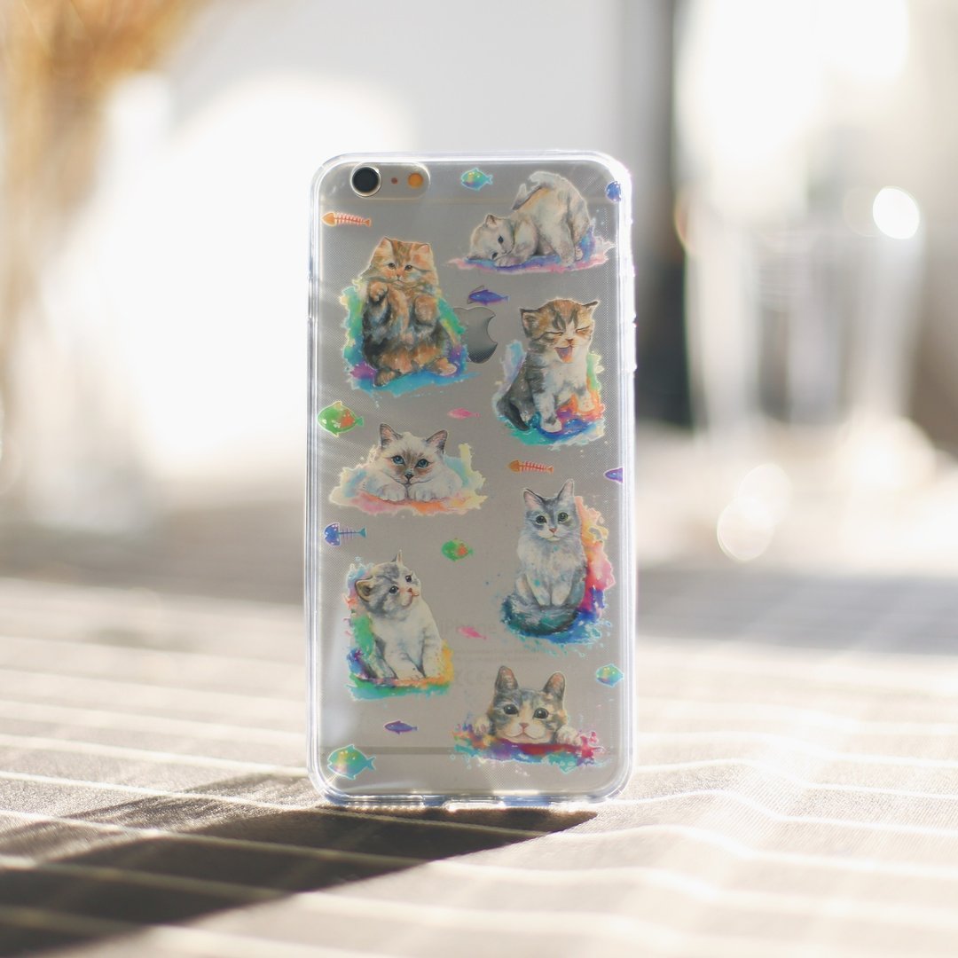 水彩画手机壳 猫 透明 - 其他 - 纸 