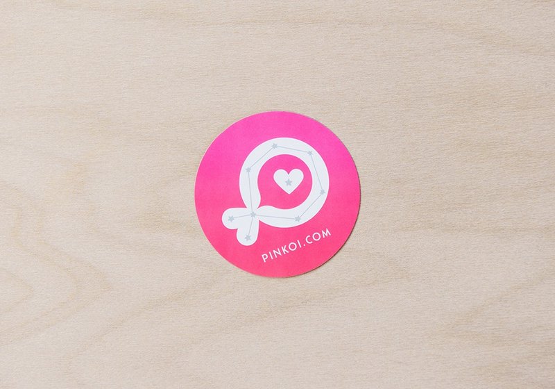 Pinkoi 星空小鱼中圆贴纸（桃红） - 贴纸 - 纸 粉红色