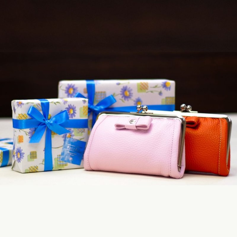 日本制【DAILY 口金包】意大利皮革 零钱包 零钱包 散纸包 银包 - 手拿包 - 真皮 多色