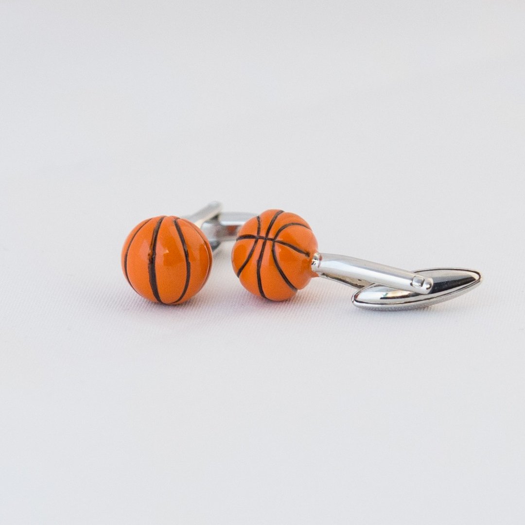 立体篮球袖扣 Basketball Cuffinks - 袖扣 - 其他金属 
