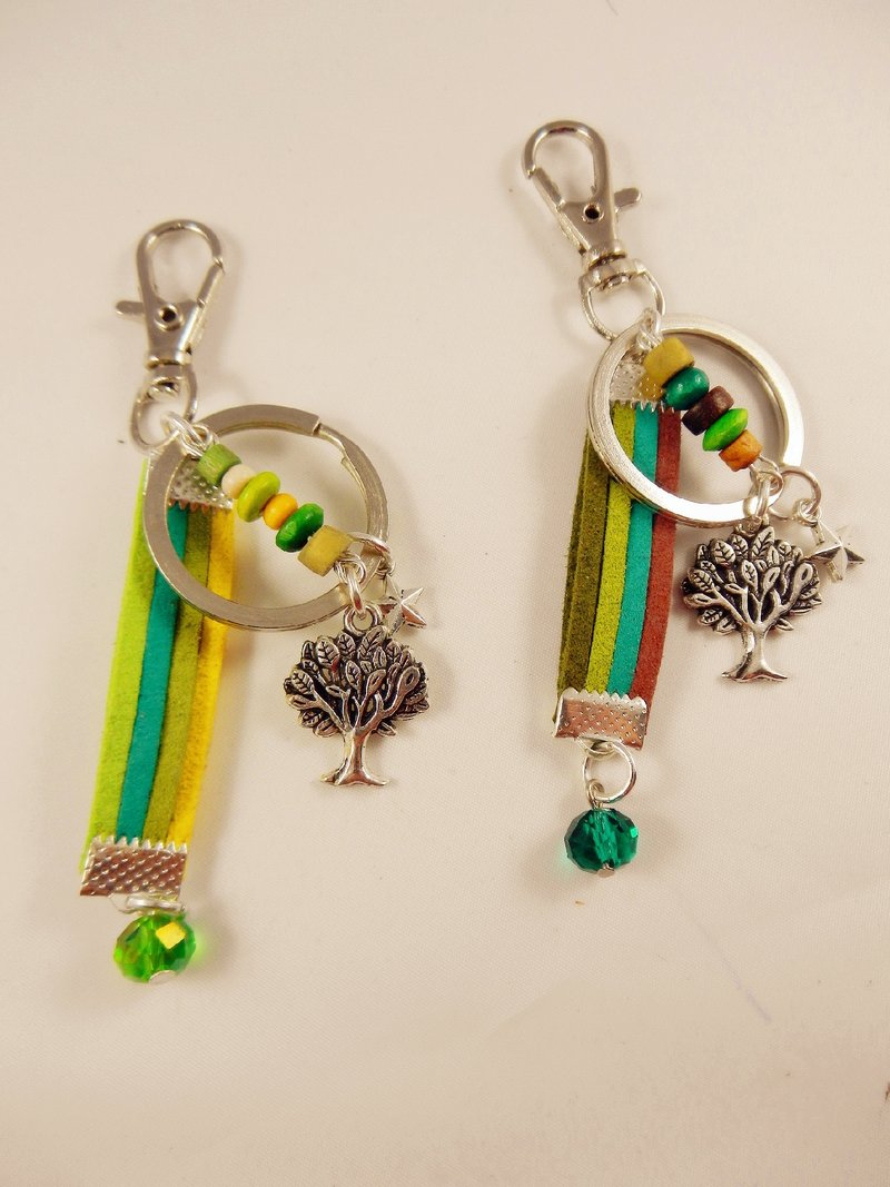 <god leading> 手作 限定 银 树 清新   钥匙圈 情侣 友情   - 钥匙链/钥匙包 - 真皮 绿色