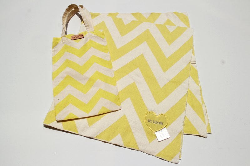 雪佛龙有机棉毯-柠檬黄 - 寝具 - 其他材质 黄色