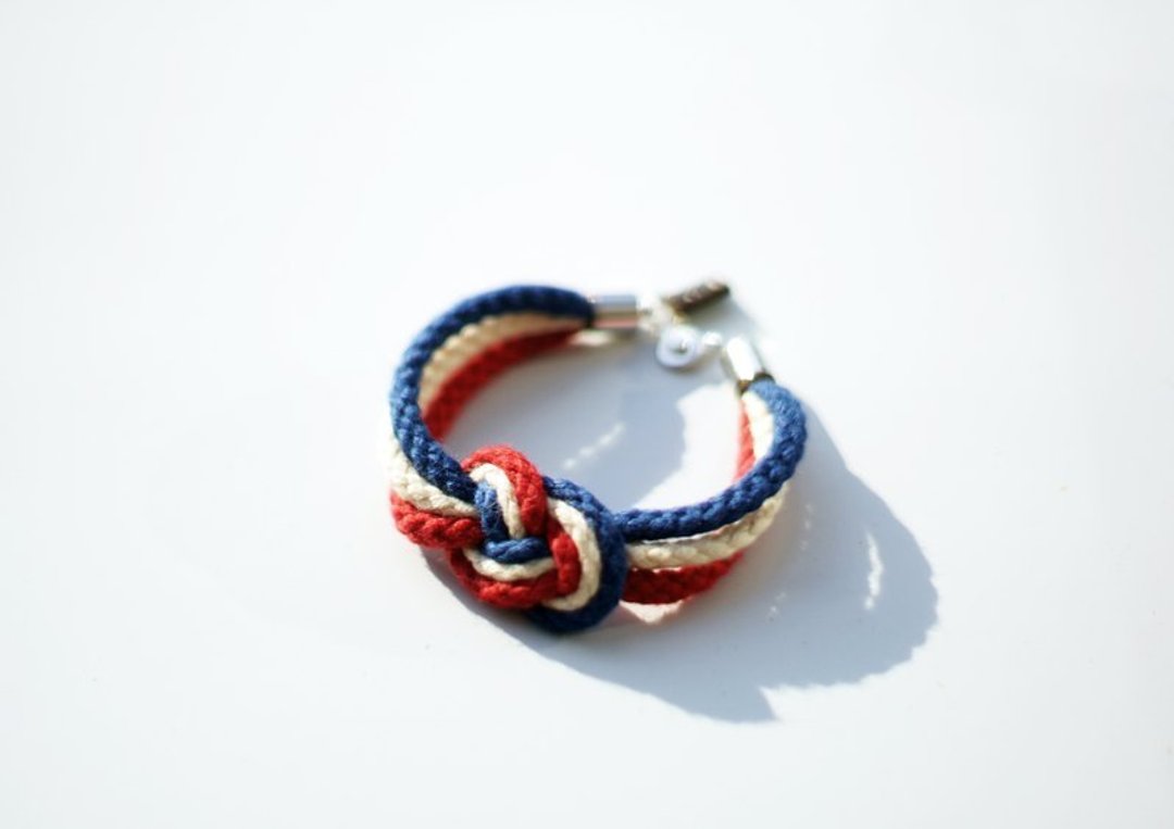 水手结手带 美国网球公开赛US OPEN灵感版 原创设计by Captain Ryan - Sailor's Knot Bracelet - US OPEN Inspired Edition by Captain Ryan - 手链/手环 - 棉 红色