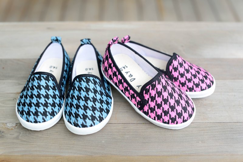 ‘Baby Day’经典图腾千鸟格亲子休闲鞋 /俏皮桃红  童鞋 亲子鞋 - 童装鞋 - 其他材质 红色