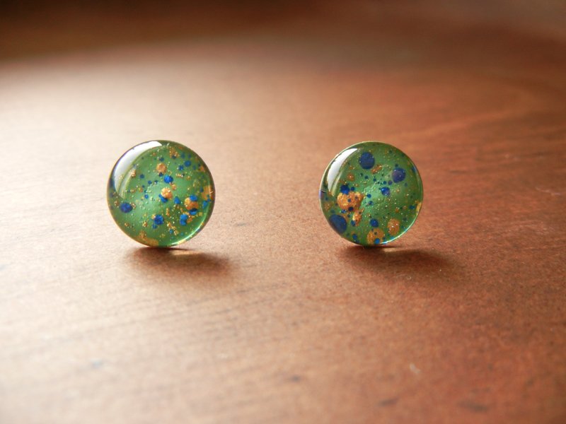 *coucoubird*星点耳环-蓝金 - 耳环/耳夹 - 其他金属 蓝色