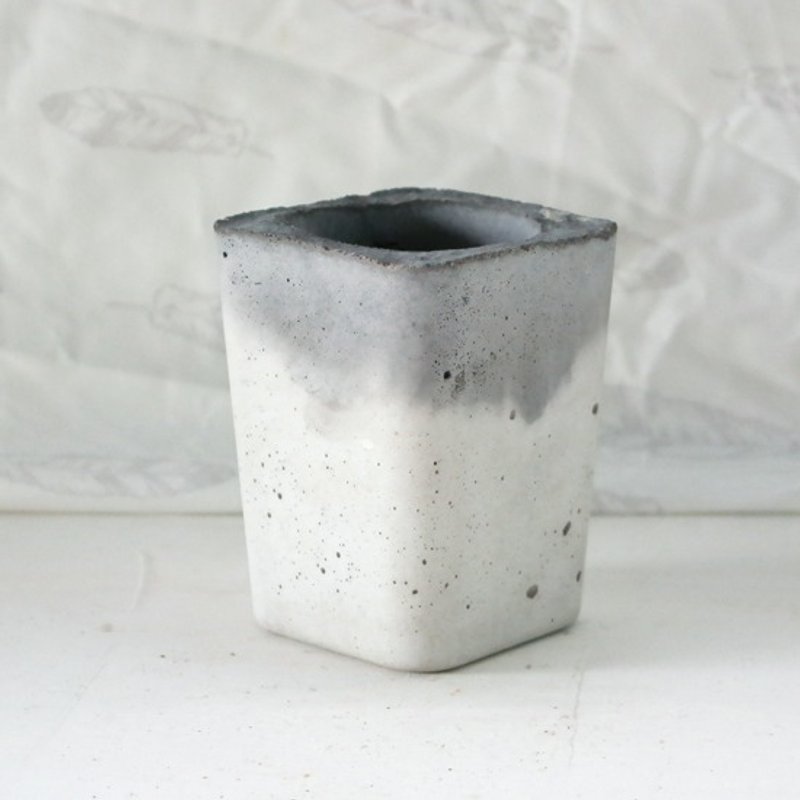 豆豆多肉植物与小杂货 水墨系列-方圆 - 植栽/盆栽 - 水泥 灰色