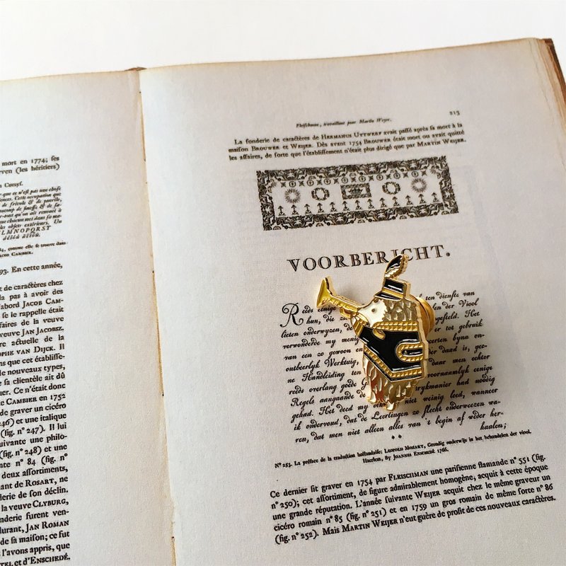 刺猬 胸章 胸针 别针 黑 / 金【JH8】 - 胸针 - 其他金属 黑色