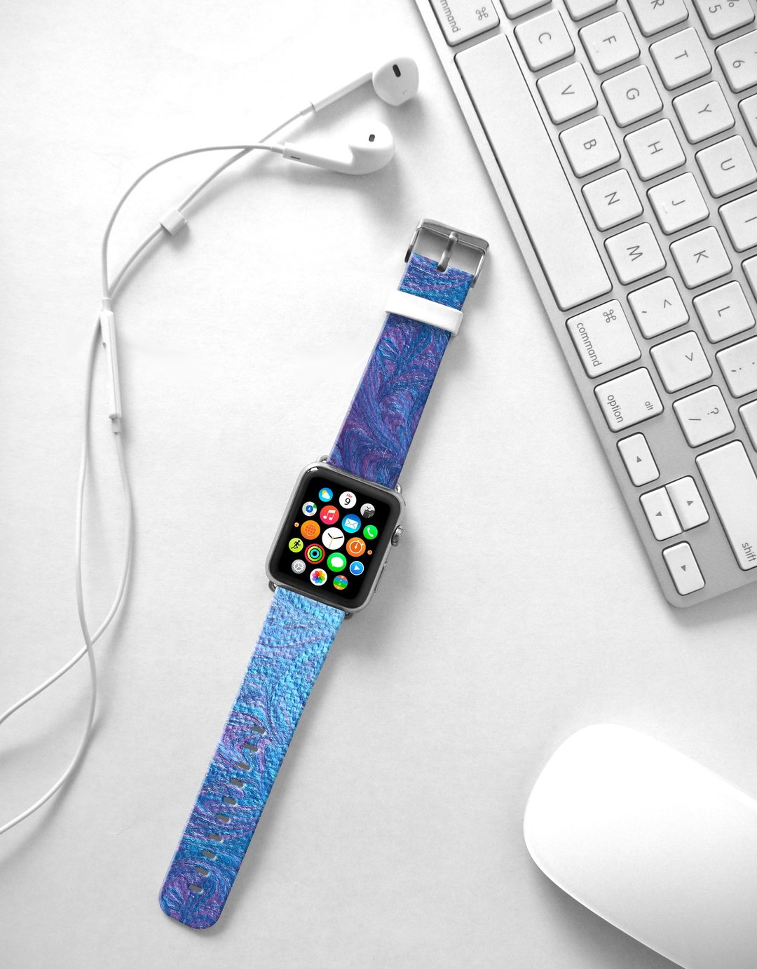 Apple Watch Series 1 , Series 2, Series 3 - Apple Watch Series 1 and Series 2 - Apple Watch 真皮手表带，适用于Apple Watch 及 Apple Watch Sport - Freshion 香港原创设计师品牌 - 湖水蓝 10 - 表带 - 真皮 