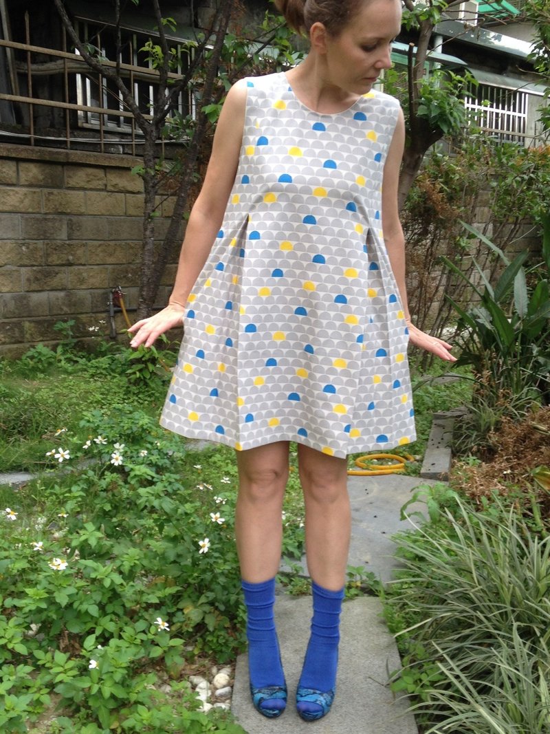 Pop-art dress (grey) - 洋装/连衣裙 - 其他材质 