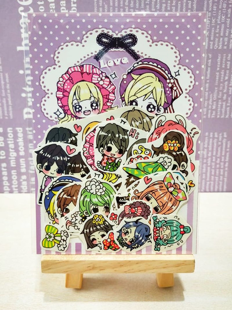 love love小情侣－贴纸组(23入) - 贴纸 - 纸 紫色