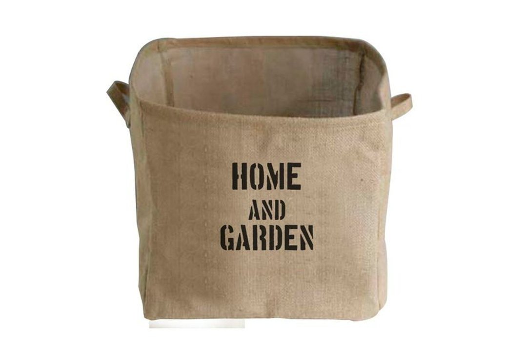 Fill in the Blank”天然麻织布家饰系列 - 乡村提把式麻织方型置物篮 L - HOME AND GARDEN （房子与花园） - 摆饰 - 其他材质 金色