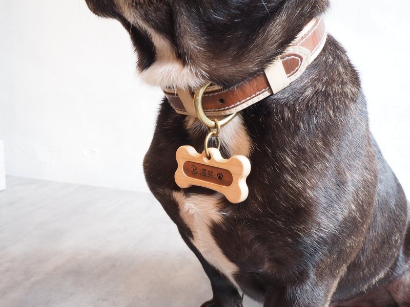 【拍拍】原木骨头吊牌/单件 - 项圈/牵绳 - 木头 咖啡色