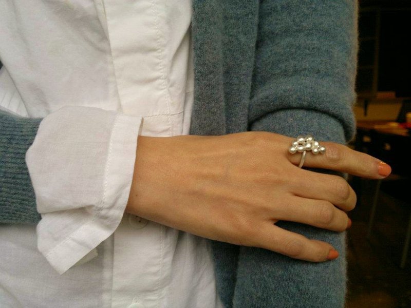 点点小花戒 - 戒指 - 其他金属 灰色