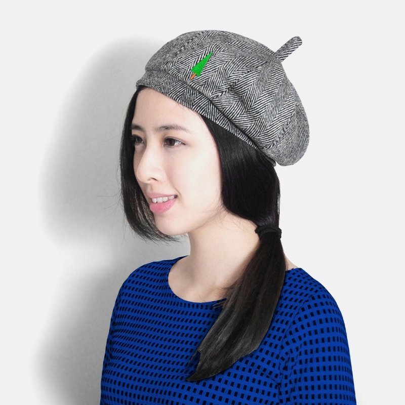 【独家手作】小瘦树／灰麻麻毛呢南瓜帽 - 帽子 - 其他材质 灰色