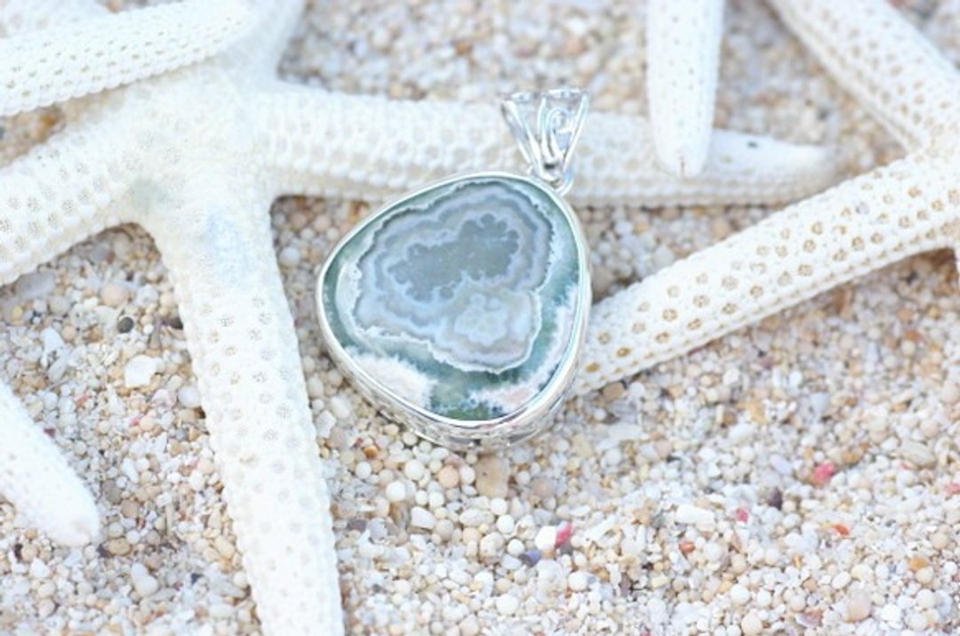 Ocean Jasper pendant - 项链 - 宝石 多色