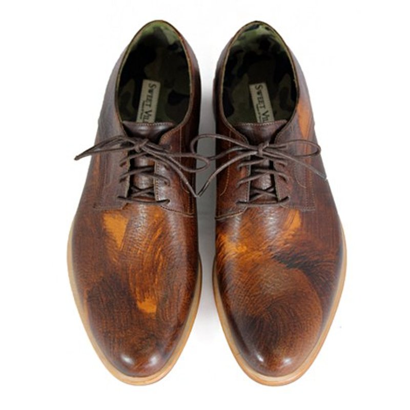 Texas Paintbrush M1091 Wood - 男款休闲鞋 - 真皮 咖啡色