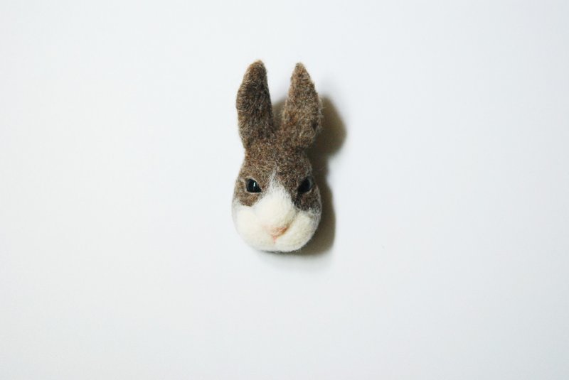 野野野兔子▲胸针 - 胸针 - 羊毛 咖啡色