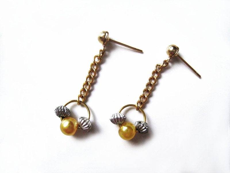 复时品手工耳环【小天使】 - 耳环/耳夹 - 其他材质 金色