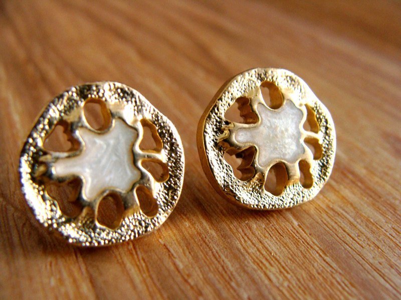 ＜SEnoRA复古耳环＞TE-F40 - 耳环/耳夹 - 其他材质 