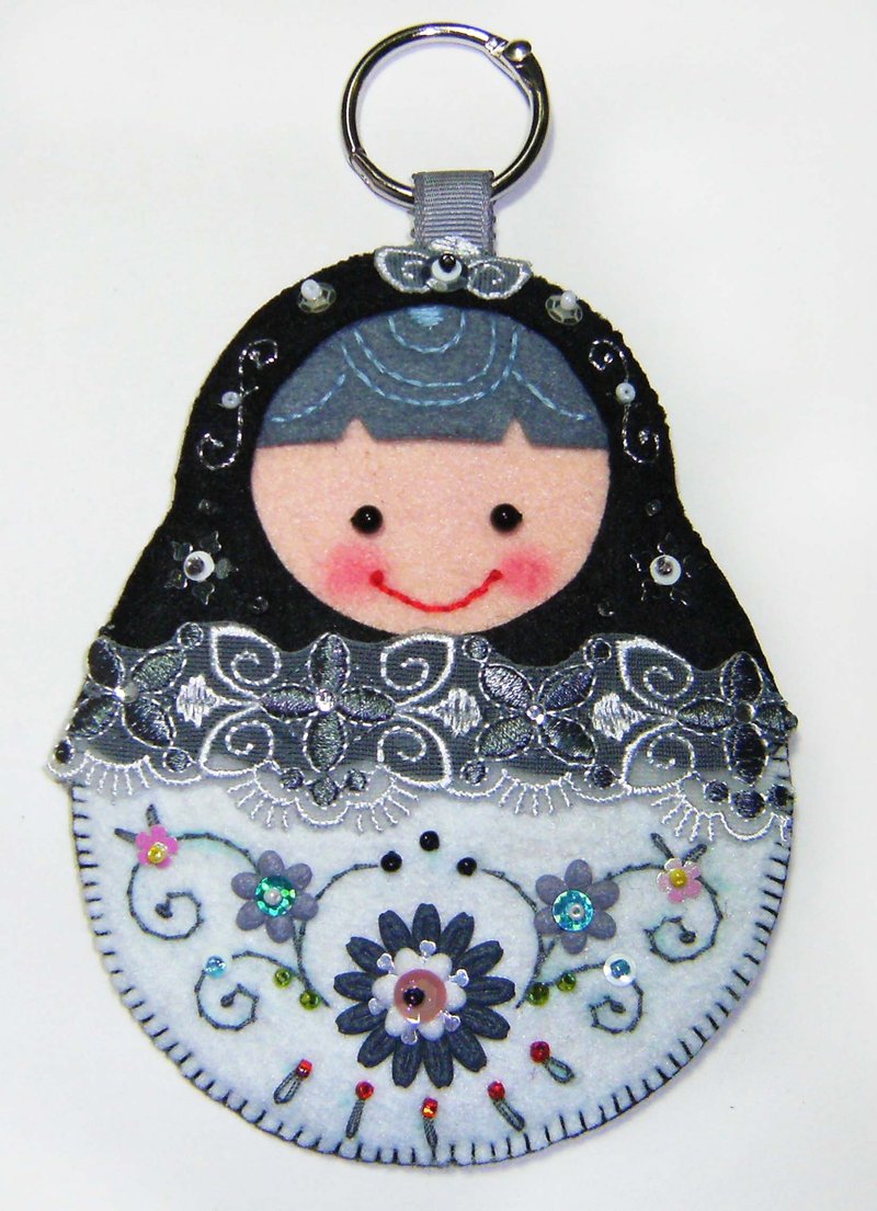 俄罗斯娃娃卡套-黑白 - 证件套/卡套 - 其他材质 白色