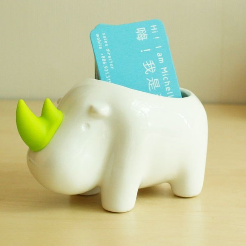 kedo 植栽/盆栽 (犀牛造型) 办公室疗育 文具收纳 - 植栽/盆栽 - 陶 白色