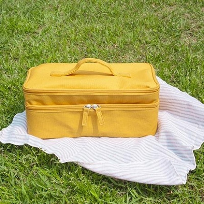 Dessin-美好旅程贴身衣物双层收纳包-芥末黄,LWK91333 - 手提包/手提袋 - 其他材质 黄色