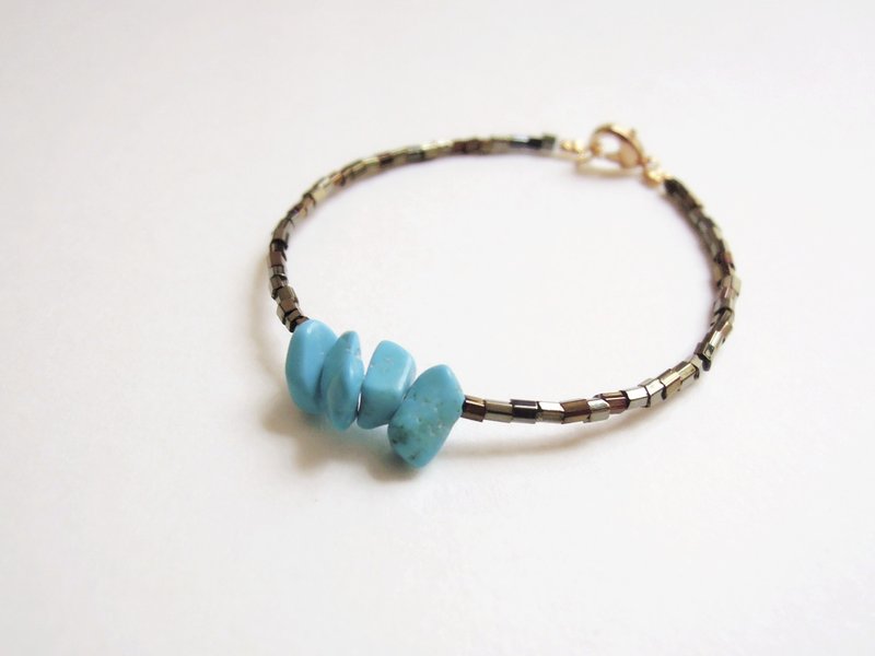 《KeepitPetite》民族风・土耳其蓝松石・手链 - 手链/手环 - 其他材质 蓝色