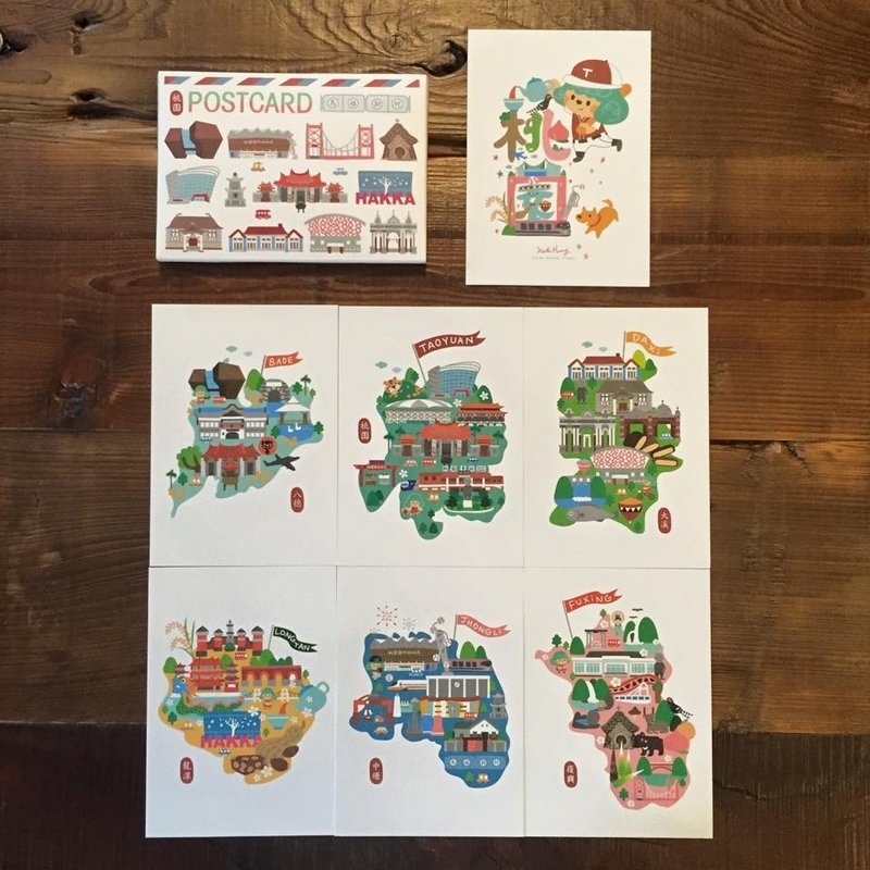 【乐桃仔园】明信片组 - 卡片/明信片 - 纸 红色