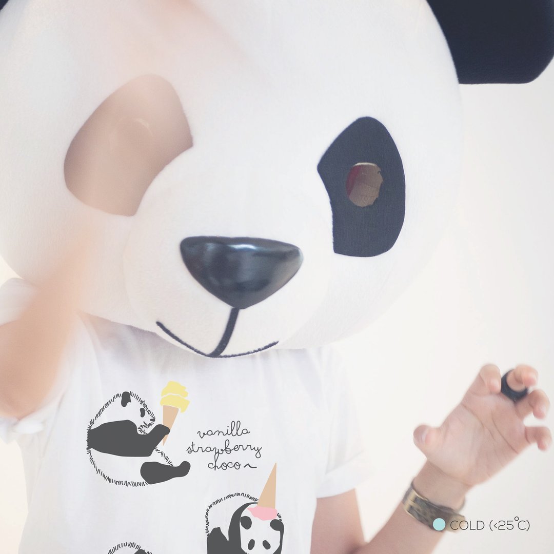 “VANILLA” 随着温度改变颜色T-shirt - 中性连帽卫衣/T 恤 - 棉 白色