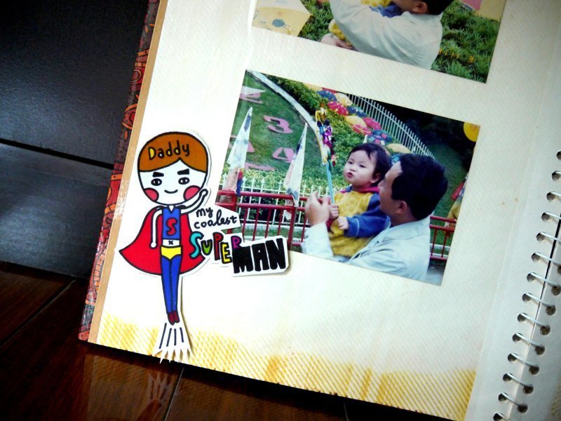 老爸是最酷的super man 酥波面  (彩色+黑白diy二入贴纸组) - 贴纸 - 纸 多色