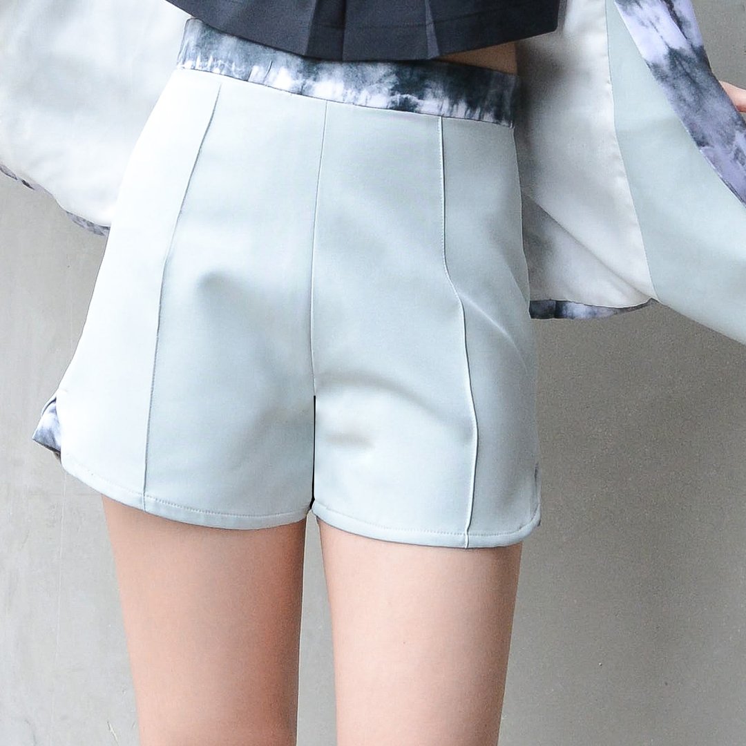 铁灰蓝扎染短裤（Curvy Shorts） - 女装长裤 - 其他材质 蓝色