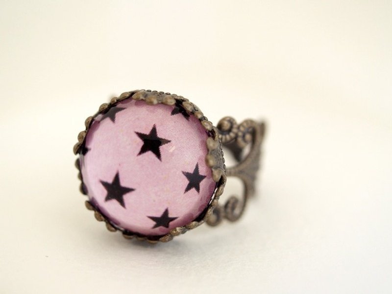 ♥情人节礼物♥ OldNew Lady-古铜色星星戒指【粉红色】 - 戒指 - 其他金属 粉红色