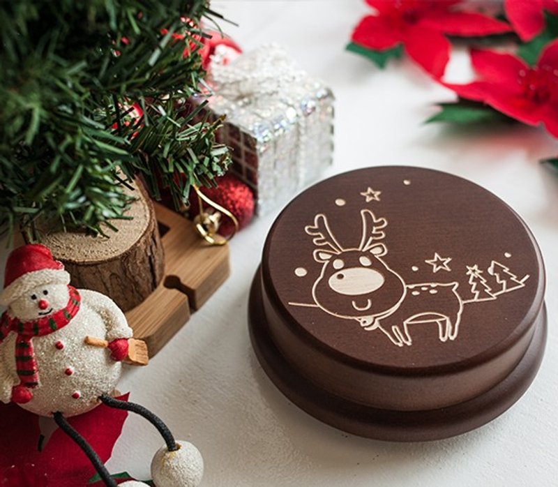 圣诞系列音乐盒不刻字-(图1~8)【圣诞礼物、交换礼物】 - 其他 - 木头 绿色