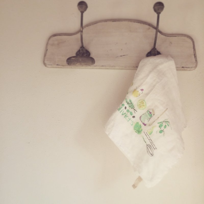 Fion Stewart 茶巾/家事巾- 绿系花园 - 餐垫/桌巾 - 其他材质 白色