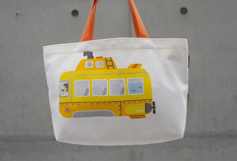 [SamBou] 随手帆布包：大黄潜艇 - 手提包/手提袋 - 棉．麻 黄色