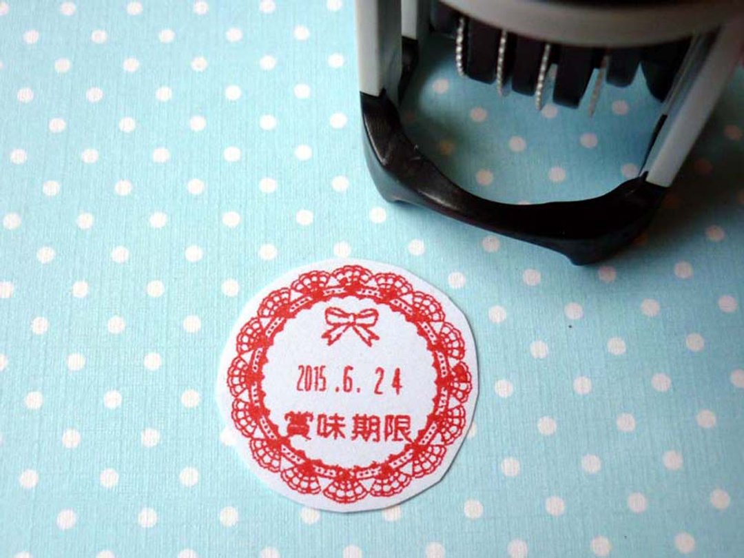 水性回墨章蕾丝日期章保存期限章赏味期限章制造日期章姓名章 - 印章/印台 - 塑料 红色