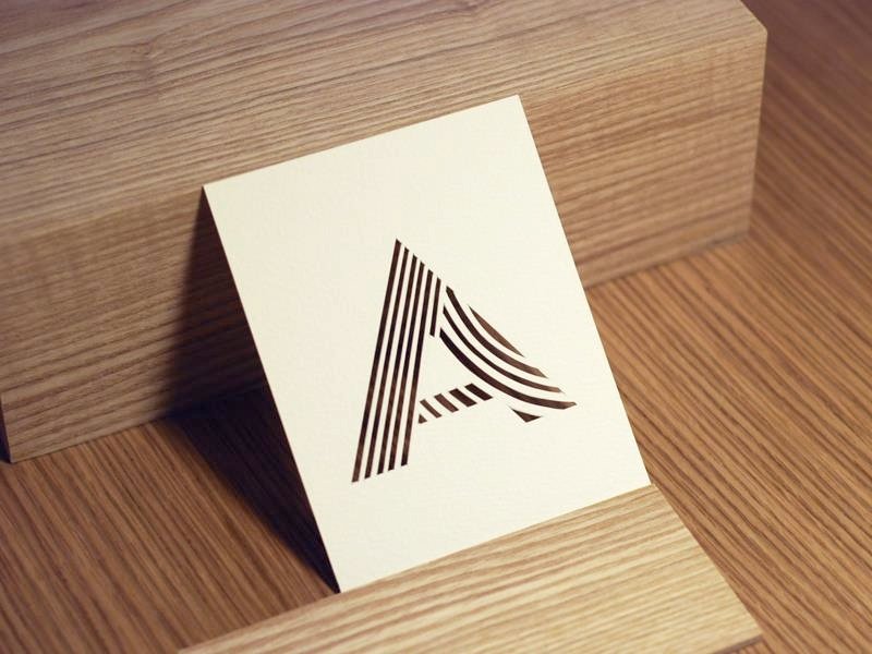 jainjain减简手制 写给他/她 雷切字母卡片“A” - 卡片/明信片 - 纸 白色