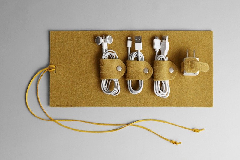 调线盘 集线收纳包 谷黄 - 卷线器/电线收纳 - 羊毛 黄色