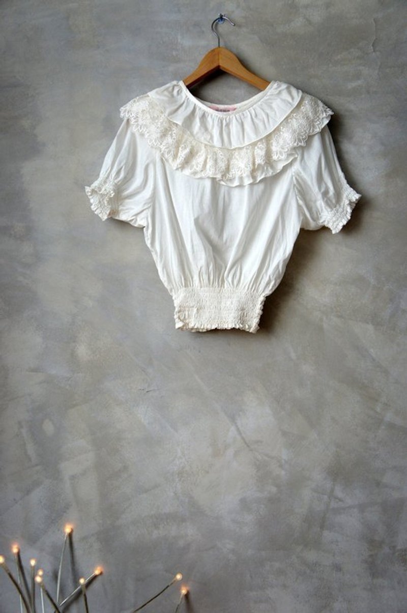 古典蕾丝束腰上衣  Bea:Mon  古着 - 其他 - 棉．麻 白色